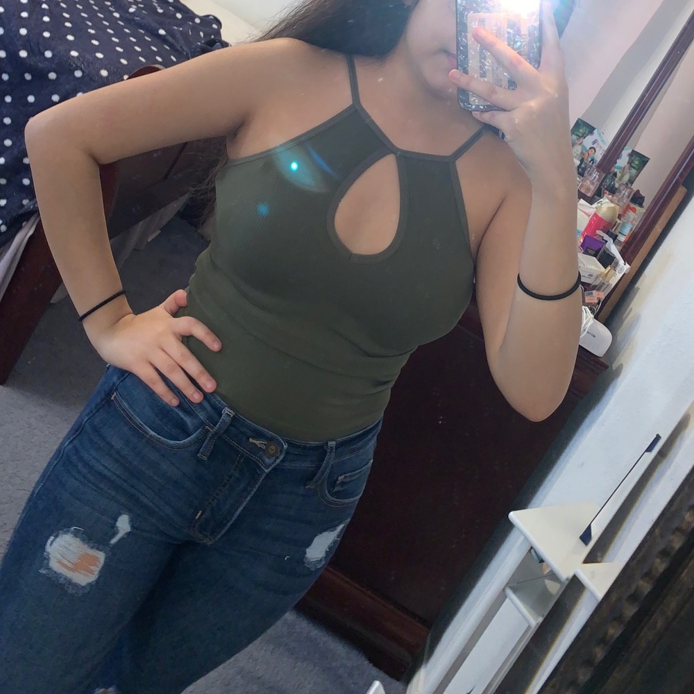 Green halter top